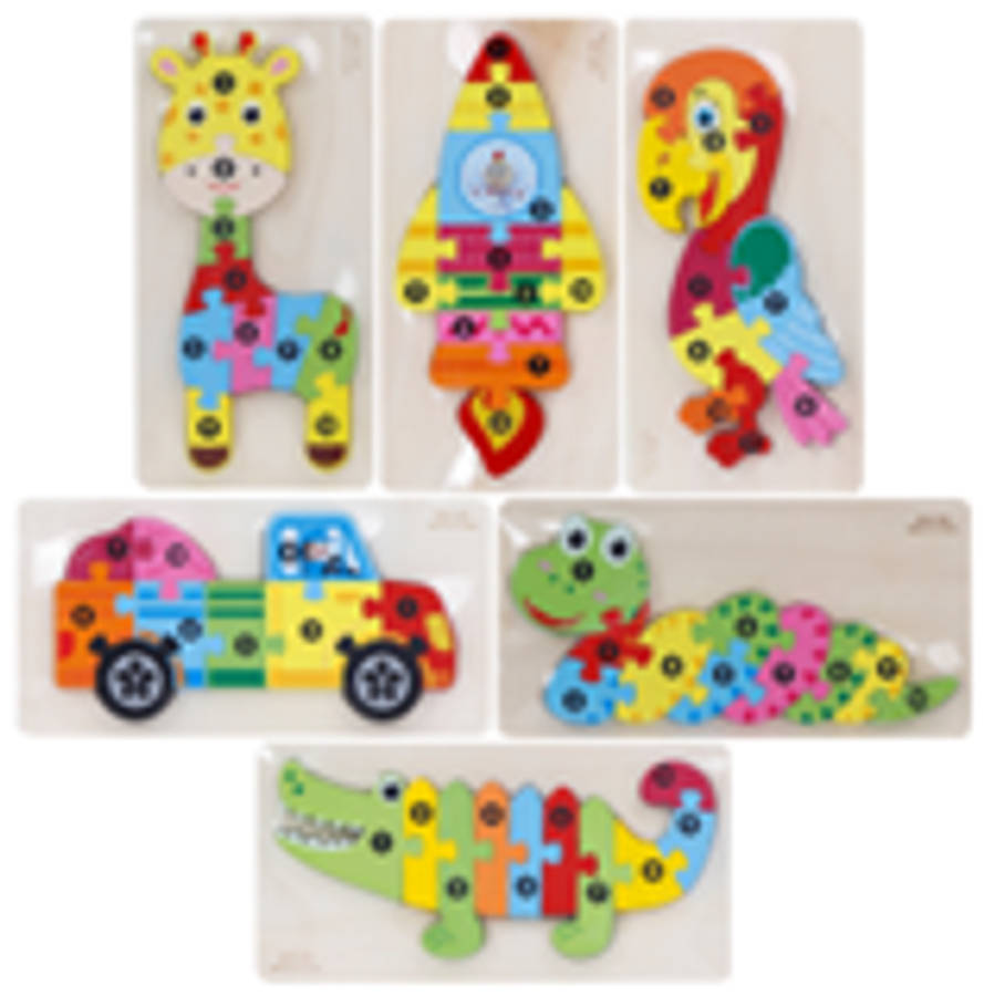 Animal / Transport jigsaw puzzle board (6 designs mixed)
