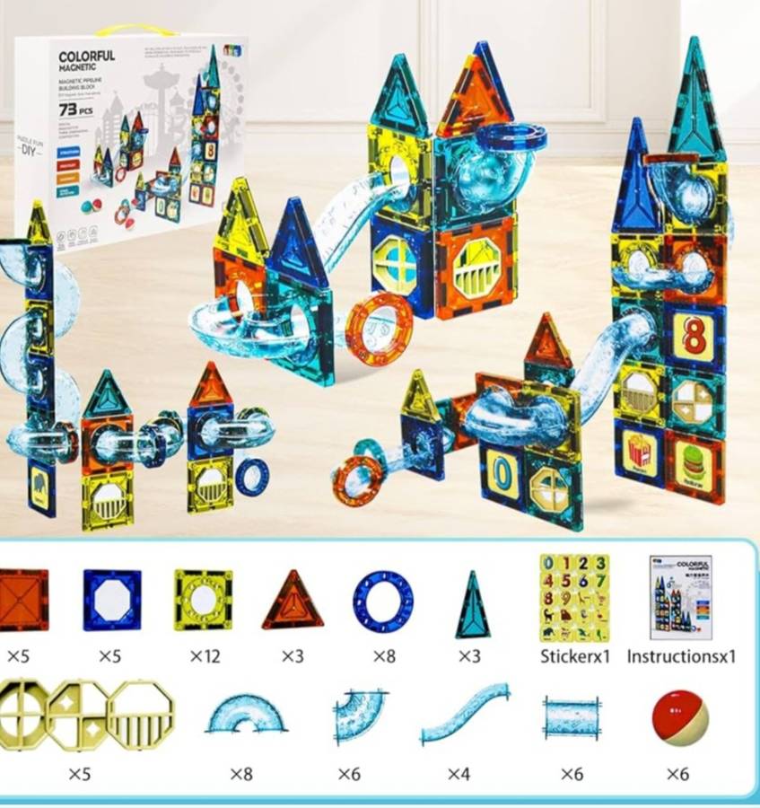 Magnetic Pipeline Building Blocks -73piece