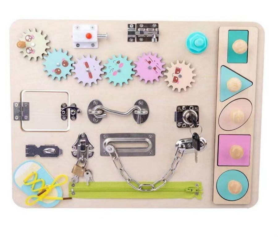 Wooden Montessori Busy Board A3