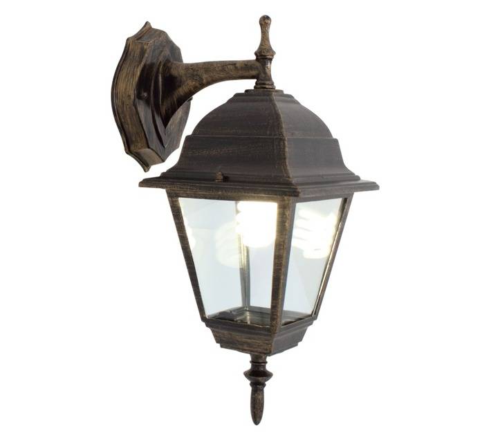 Eurolux 4 Panel Down Facing Lantern - Black/Gold (60W)