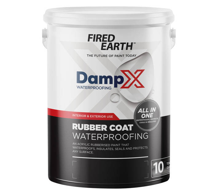 Fired Earth BW314-8-5L DampX Rubber Coat Waterproofing - White (5L)