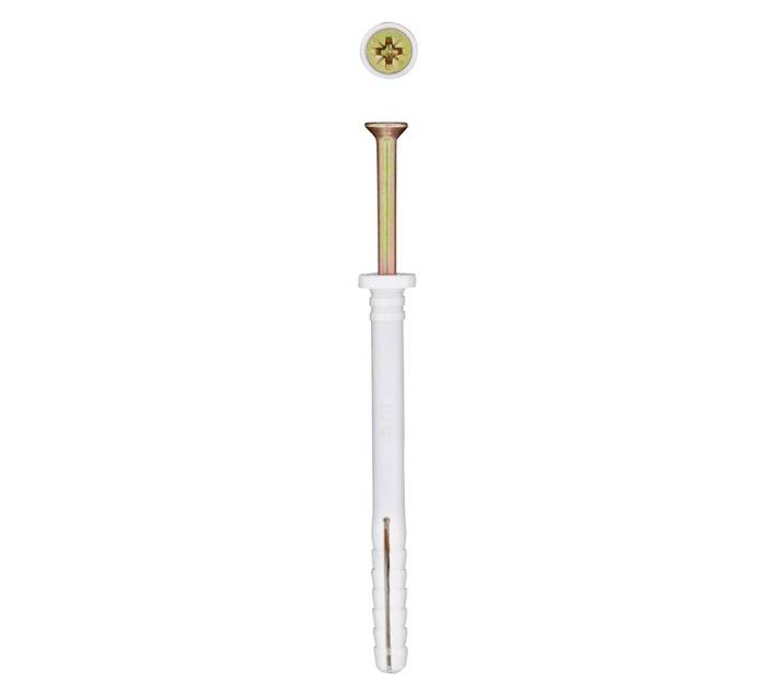 Eureka 300 x Nail-In Rimmed Plug - White (6 x 70 x 6mm)
