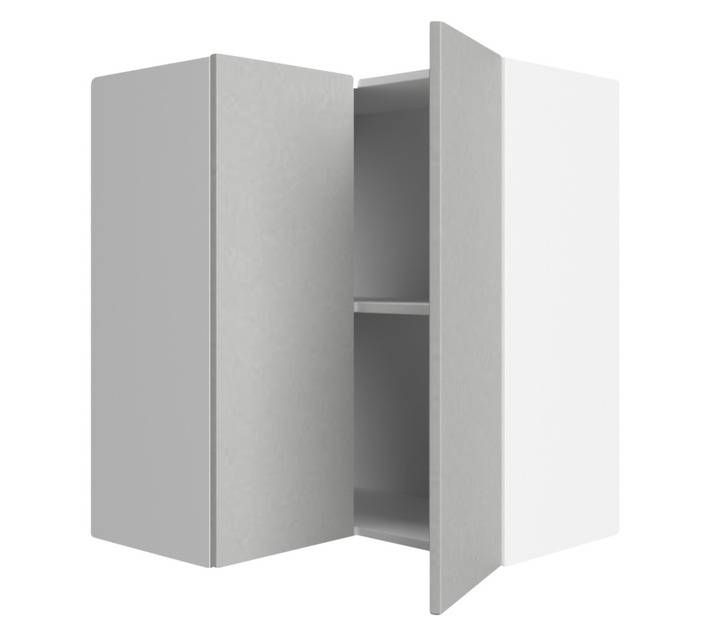 Home and Kitchen Wrapped Top Corner Cabinet Unit - Stone Grey (600 x 300 x 720mm)