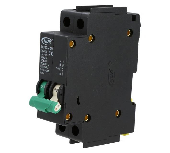 NUR Double Pole 6ka 40amp and Neu Mini Circuit Breaker