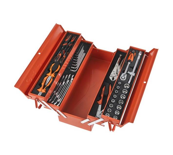 Grip 44 Piece Professional Tool Set in Metal Tool Box