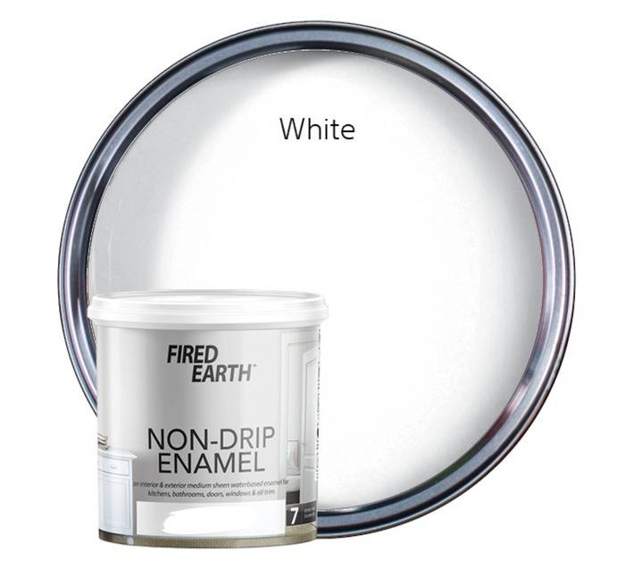 Fired Earth Non-Drip Enamel Solvent Based - White (1L)