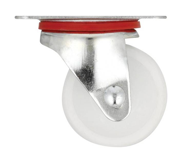 Hillaldam Castor Swive N/ Plate - White (75 x 98mm)