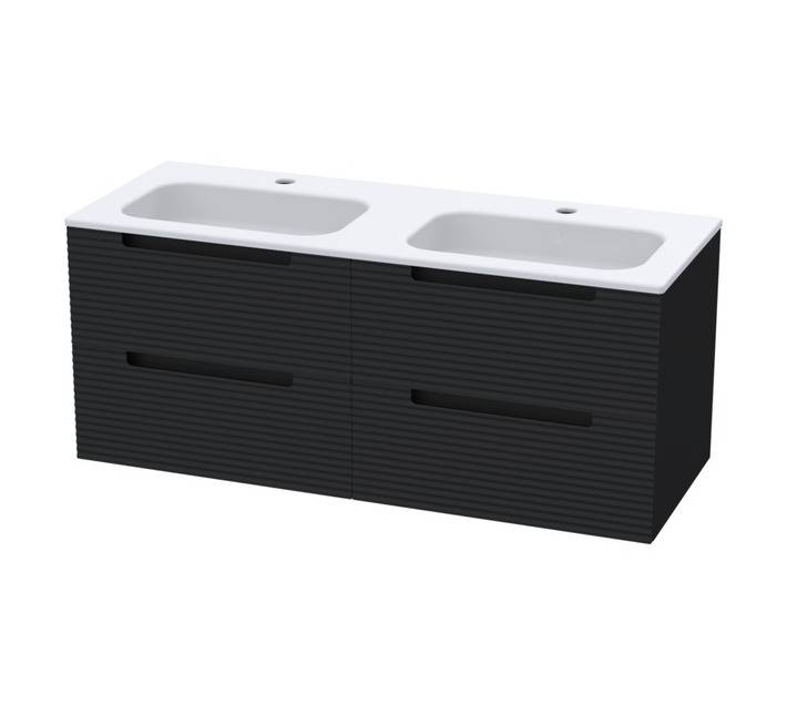 Luximo Design 4 Drawer Cara Vanity Cabinet - Matt Black (1200mm)