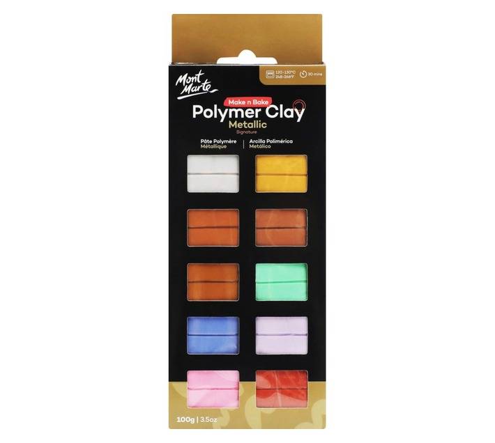 Mont Marte 10 Piece Make N Bake Clay - Assorted (10g)