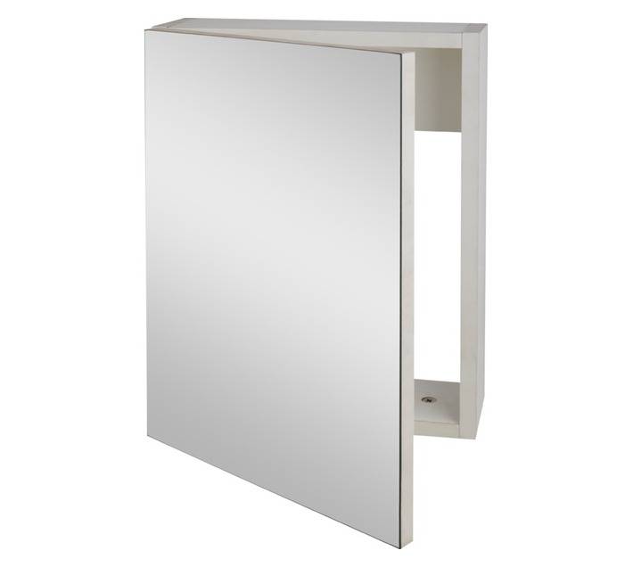 Denver Universal Single Door Mirror Cabinet - White (385 x 450mm)