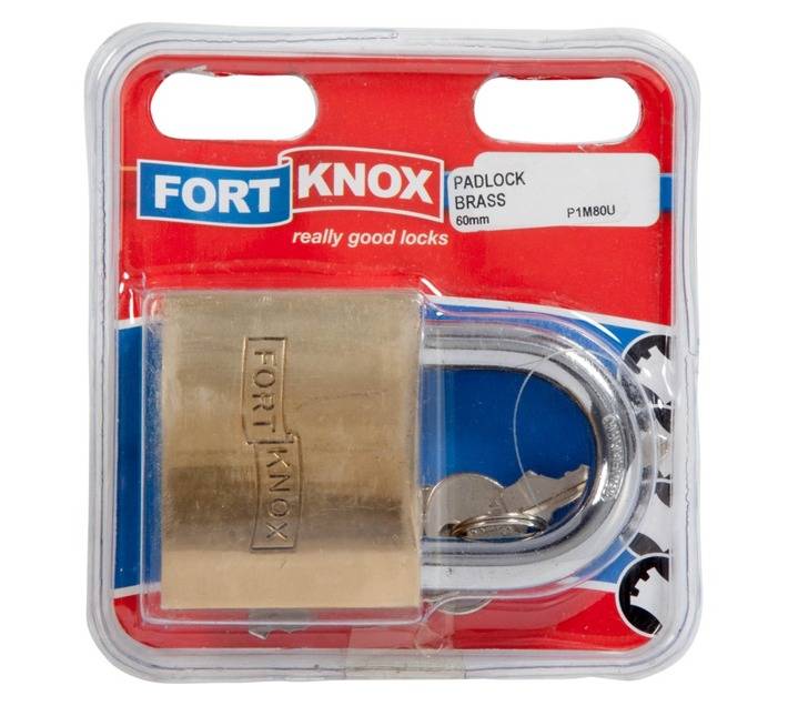 Fort Knox P1M80U Brass Padlock (60 x 25 x 100mm)