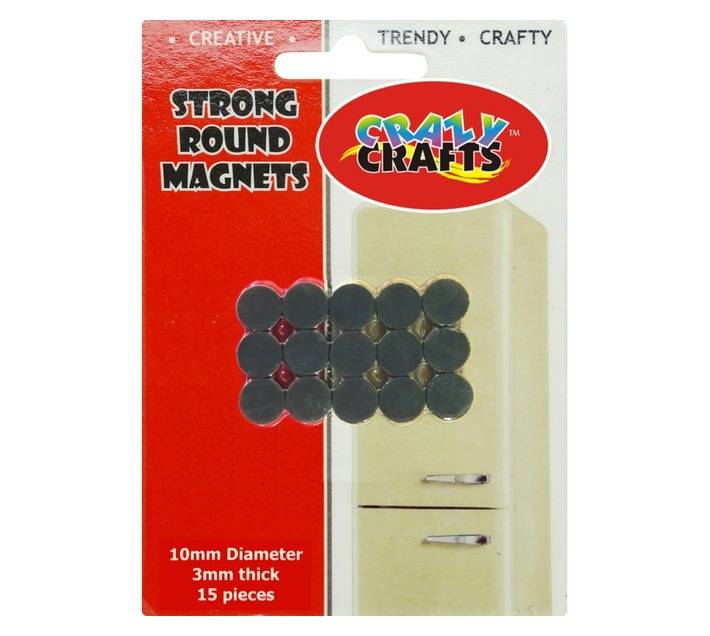 Crazy Crafts 15 x Round Magnets (10mm)