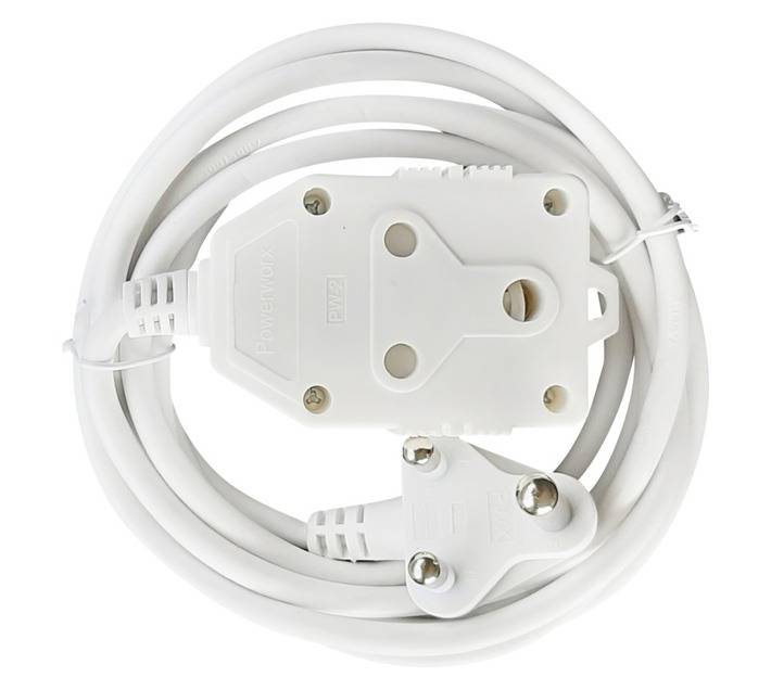 16A Double Janus Extension Lead - White (3000mm)