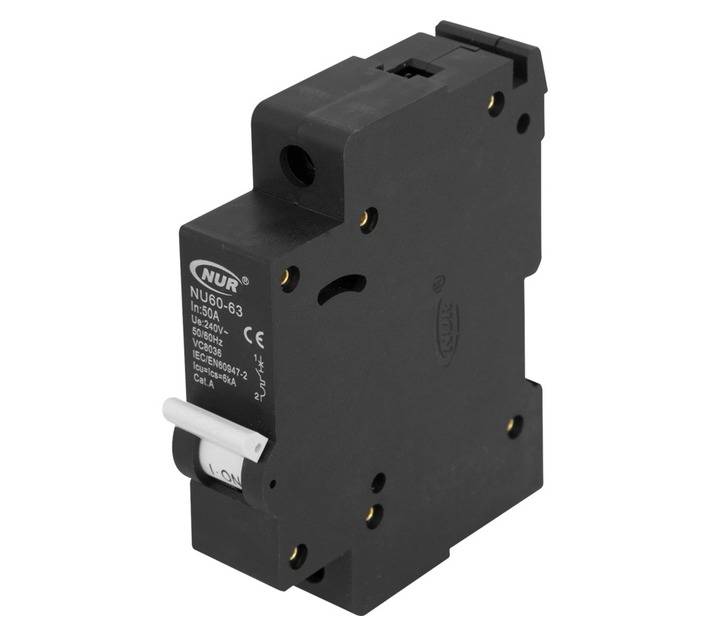 NUR Single Pole 6ka 50amp Mini Circuit Breaker