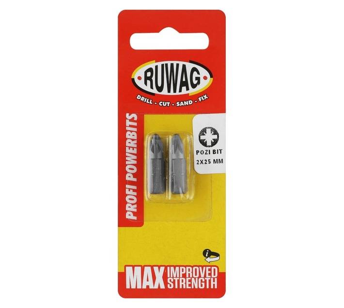 Ruwag 25mm No.2 Professional Power Pozi Bit (2 Pack)