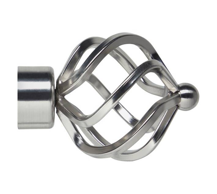 Twist Finial - Brushed Silver (32mm)