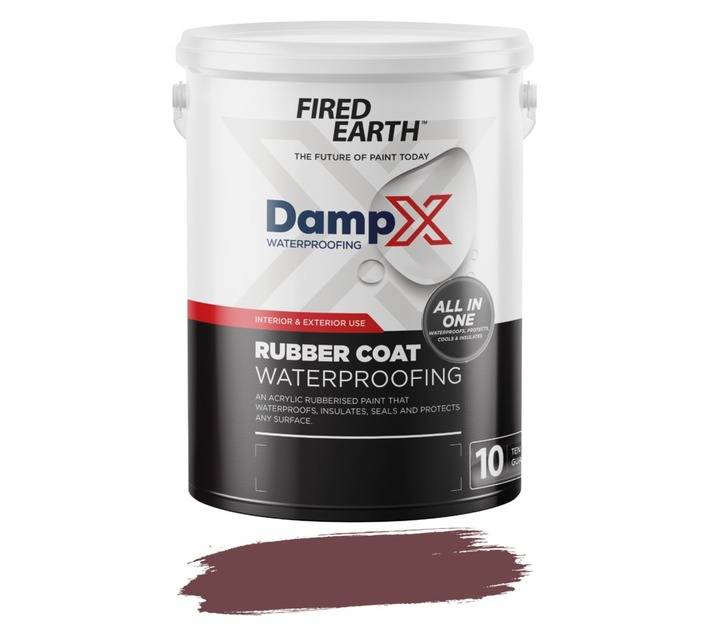 Fired Earth DampX Rubber Coat Waterproofing - Red (5L)