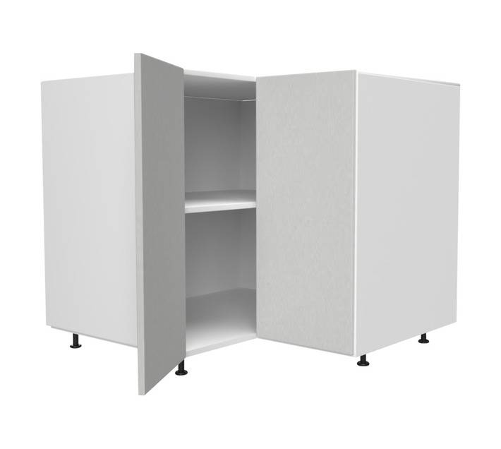 Home and Kitchen Base Unit Wrap Corner Cabinet - Stone Grey (900mm)