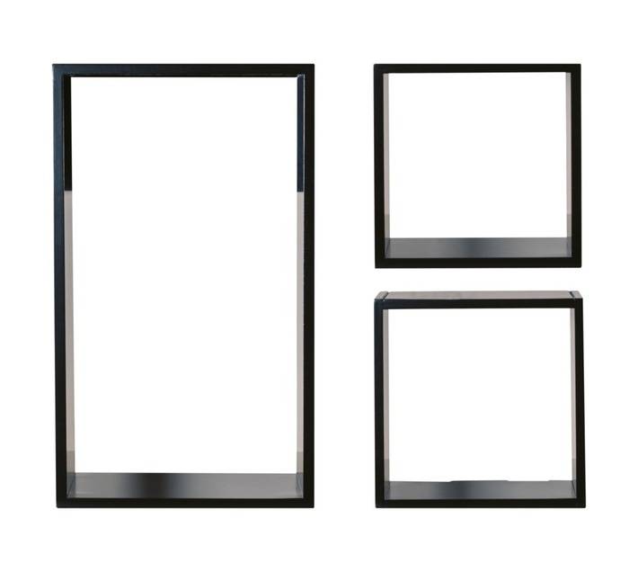 Shelfmate 3 Piece Cube Floating Shelves - Black (306 x 306 x 148mm)