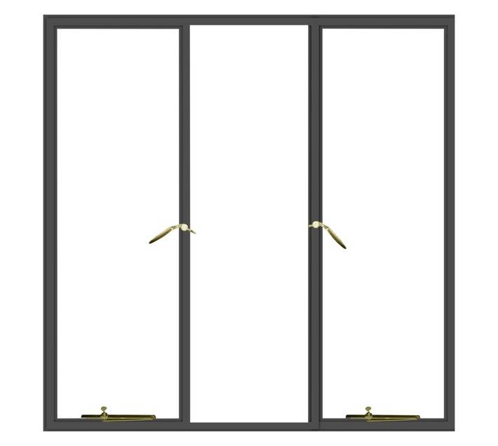 Five Point Steel ND54 Steel Window Frame - Grey Oxide (533 x 1540mm)