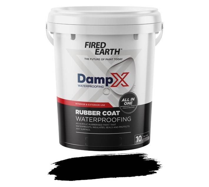 Fired Earth DampX Rubber Coat Waterproofing - Black (20L)