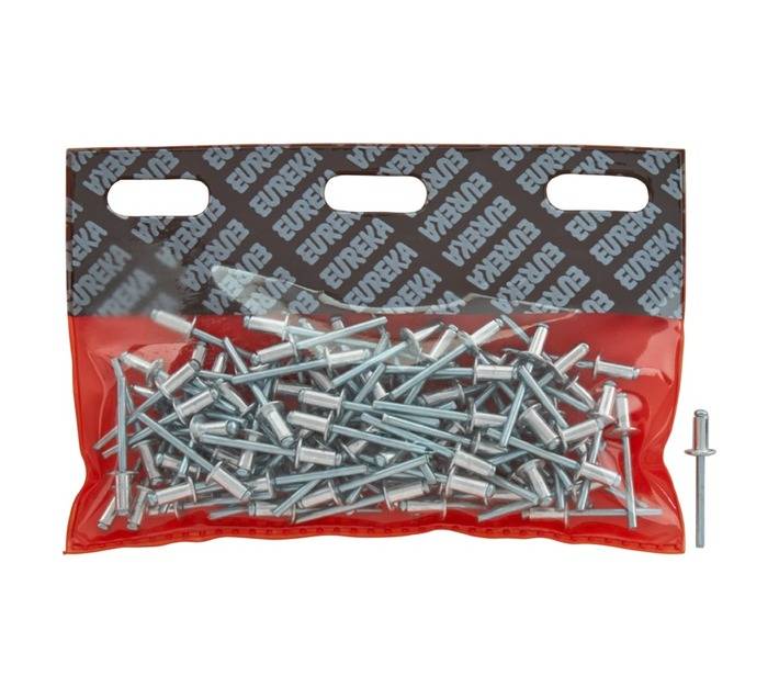 Eureka 100 x Aluminium Open Blind Rivets (4.8 x 10mm)