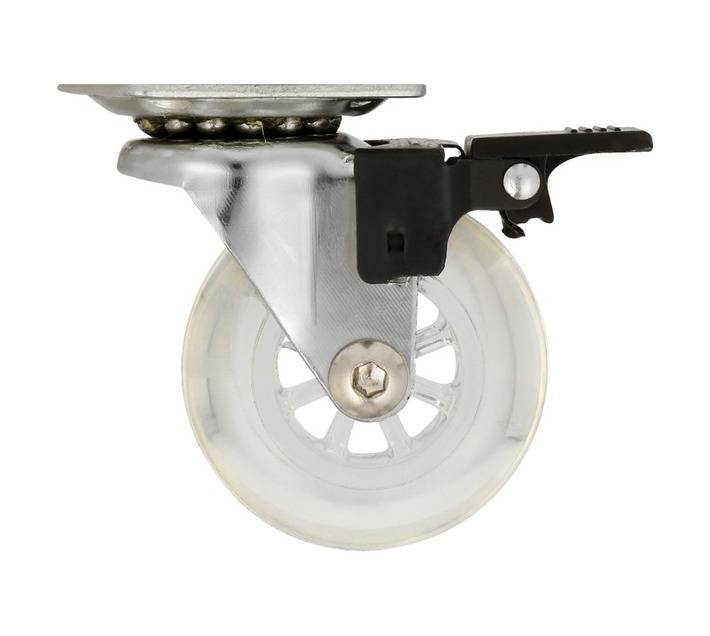 Hillaldam 870110 Transparent Plated Castor with Brake (50mm)