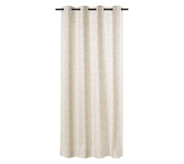 Jacquard Embossed Eyelet Curtain - Silver (2500 x 2300mm)