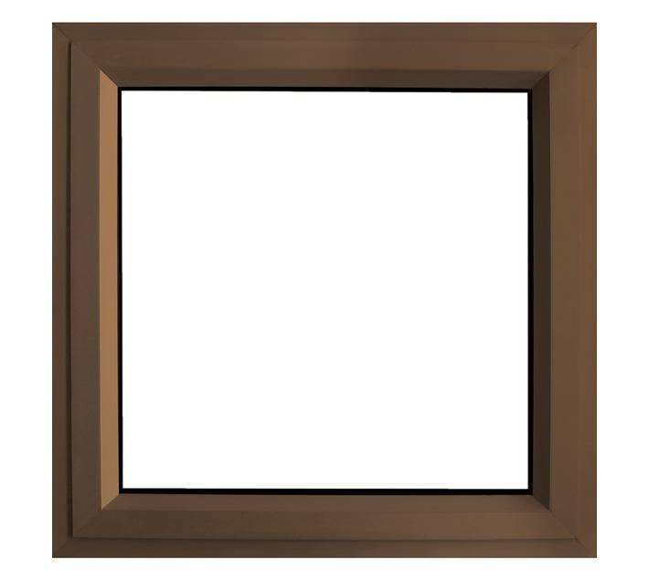 Kenzo 28mm Obscure Glass Aluminium Window - Bronze (600 x 600mm)