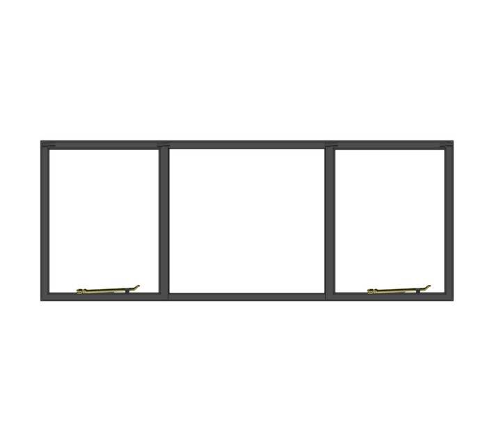 Five Point Steel NE11 Steel Window Frame - Grey Oxide (2000 x 658mm)