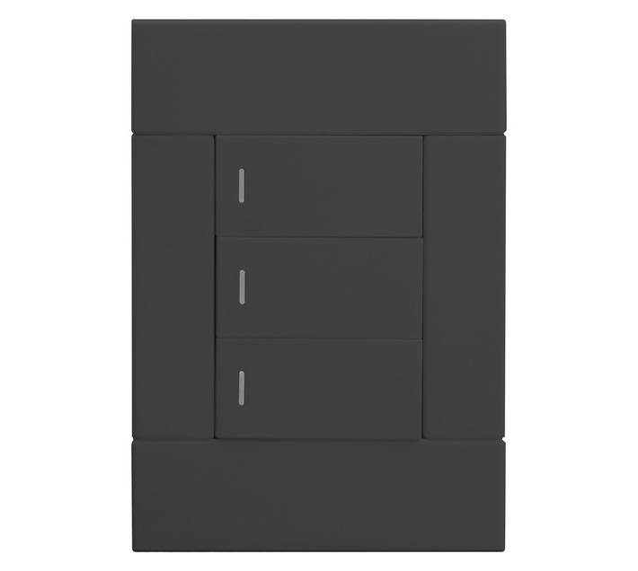 Veti 2VC1113 1-Way 3-Lever 2x4 Switch - Charcoal