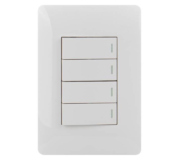 Ysalis 4-Lever 1-Way 4x2 Switches - White