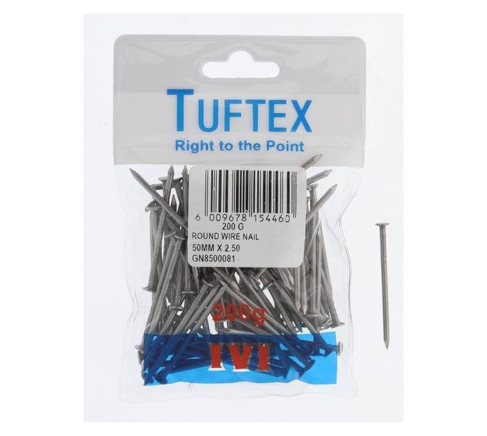 Tuftex Round Wire Nails - Black (50 x 2.5mm)