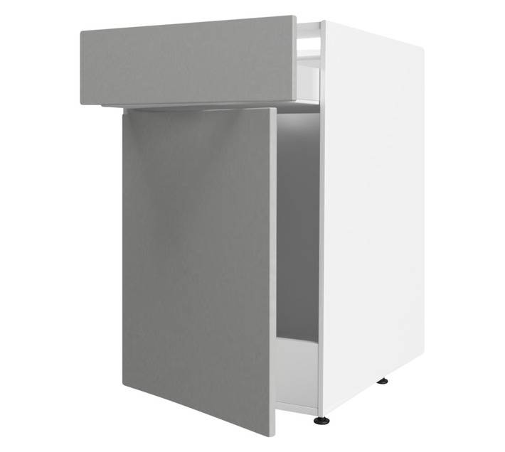 Home and Kitchen Base Unit 1 Drawer Melamine Cabinet - Stone Grey (450mm)