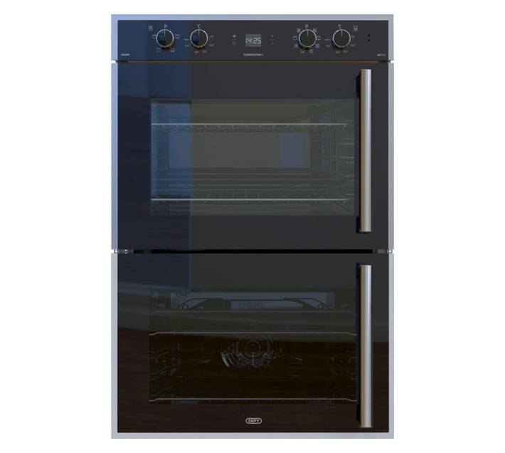 Defy Gemini Thermofan Double Oven Black DBO767