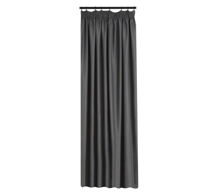 Design House Microfibre Blockout Taped Curtain - Charcoal (2300 x 2500mm)