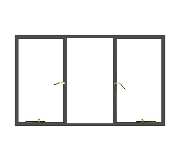 Five Point Steel NC4 Steel Window Frame - Grey Oxide (1511 x 949mm)