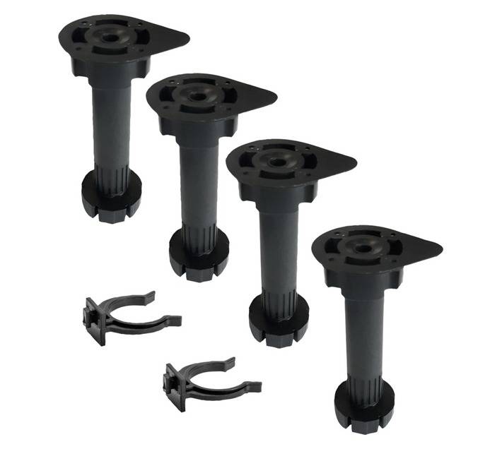2 x Clips and 4 x Legs - Black (150mm)