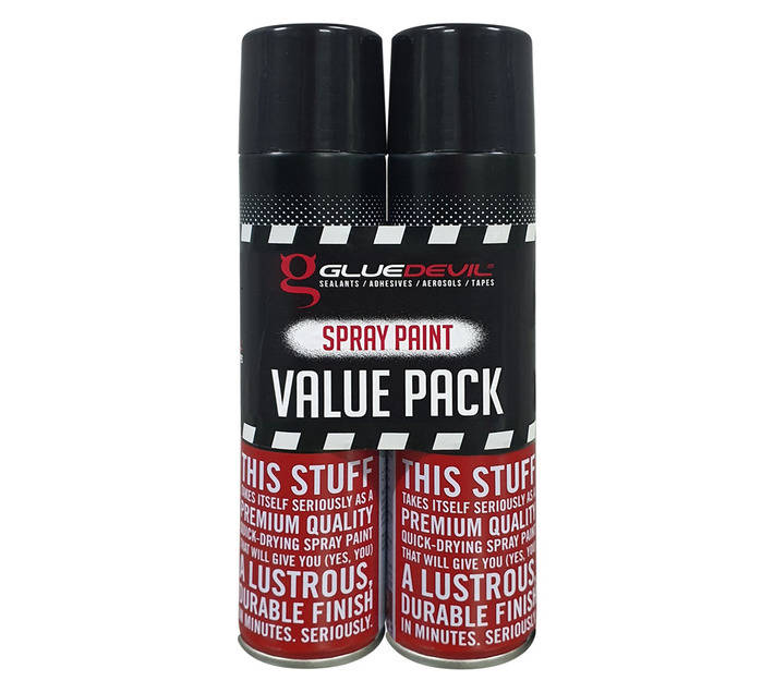 Glue Devil 2 x Gloss Spray Paints - Black