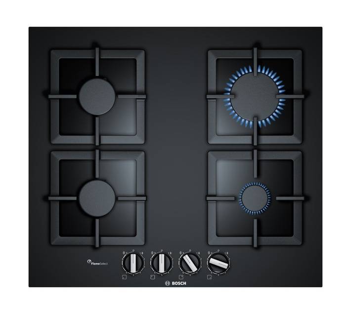 Bosch 4 Gas Burner Hob Black PPP6A6B20