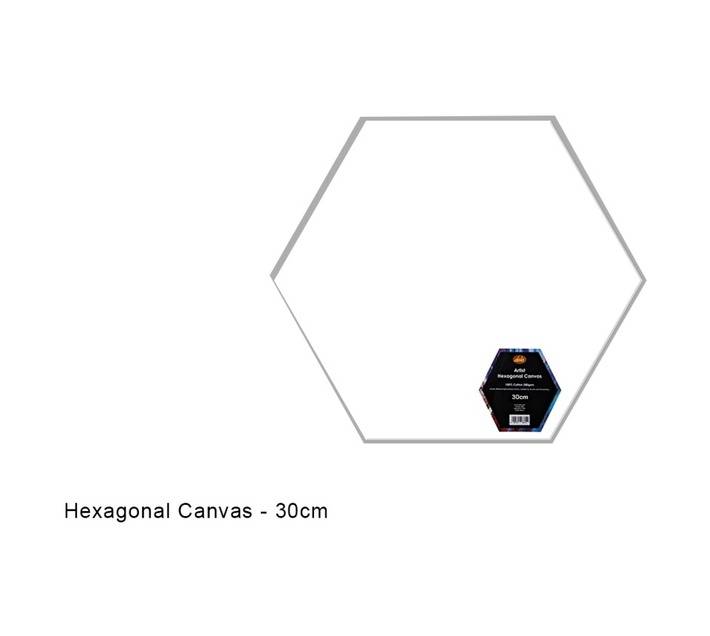 Dala Hexagonal Stretch Canvas - White (300mm)