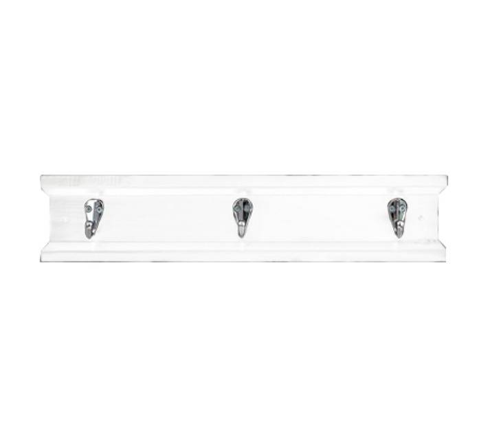 Shelfmate Coat Rack with Chrome Hooks - White