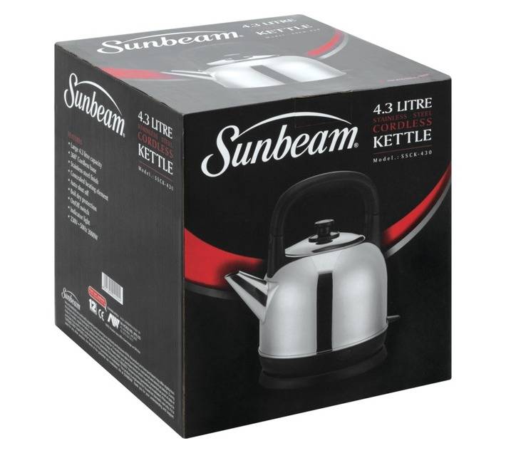 Sunbeam SSCK-430 Stainless Steel Cordless Kettle - Silver (4.3L)