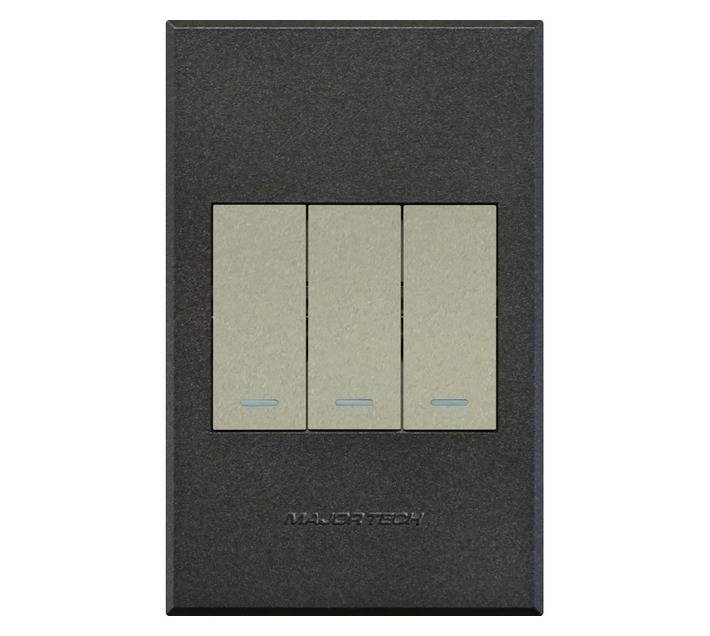 Veti 3 Series 3 Lever 1 Way Switch - Titanium/Graphite (100 x 50mm)