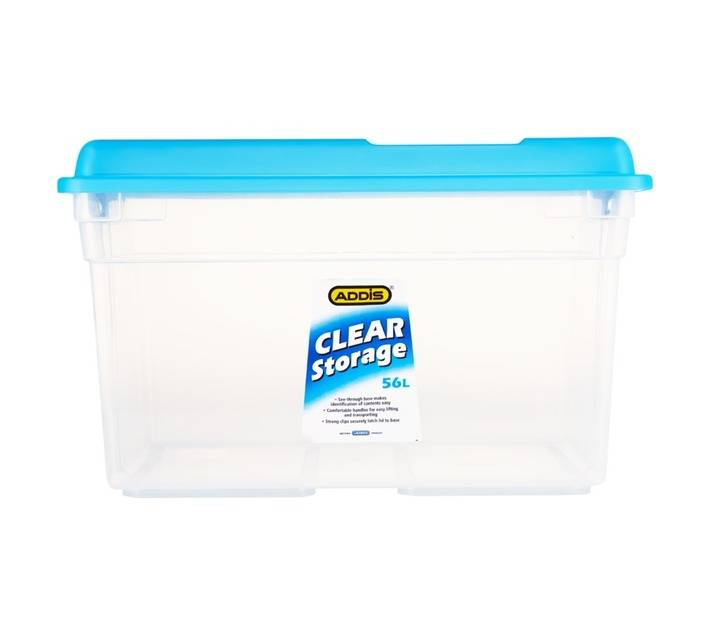 Addis Clear Storage Box - Clear Blue (56L)