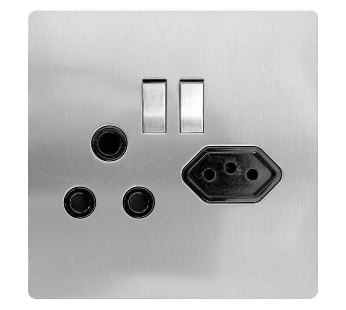 CBI 4x4 Switched Socket and Euro - Silver