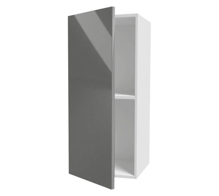 Home and Kitchen Gloss Top Cabinet Unit - Stone Grey (300 x 300 x 720mm)