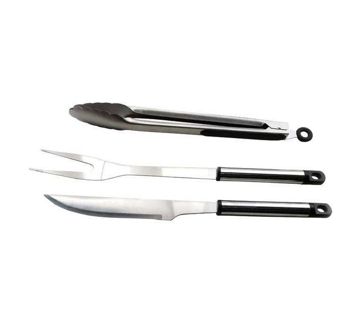 Alva 3-Piece Stainless Steel BBQ Tool Set - Silver (40 x 70 x 450mm)