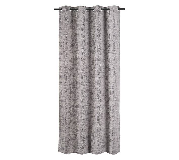 Jacquard Damask Eyelet Curtain - Grey (2500 x 2300mm)