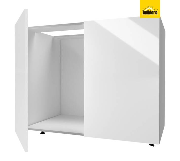 Home and Kitchen Gloss Base Cabinet Unit - White (900 x 560 x 720mm)